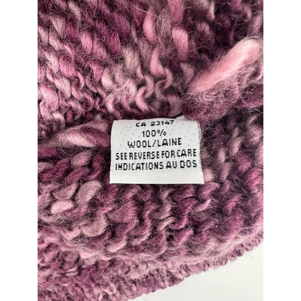 Talbots Made in Italy 100% Wool Chunky Knit Cardigan Sweater Purple Marled 1216 - Picture 8 of 9